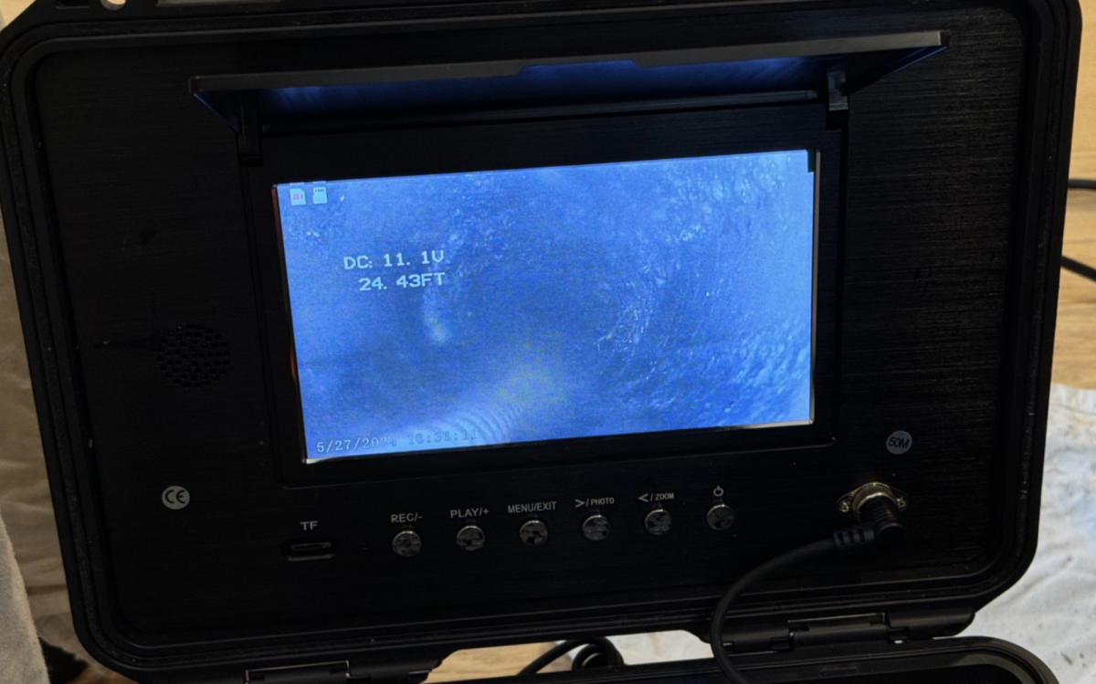 Inside sewer pipe inspection