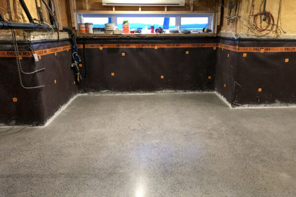 Basement finished polished floor