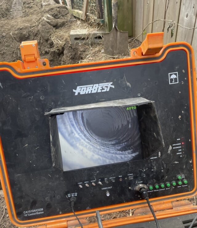 French drain camera inspection