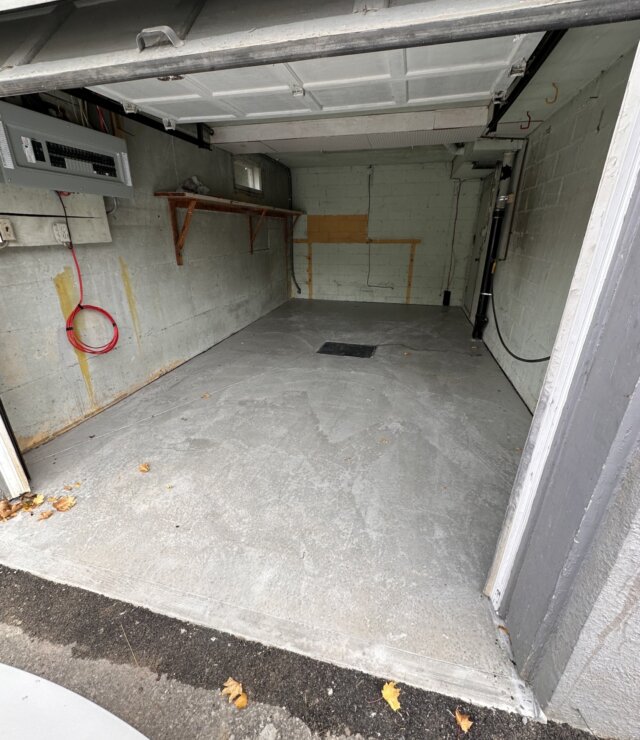 Garage floor new concrete grey